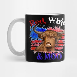 Highland Cow Red White & Moo Mug